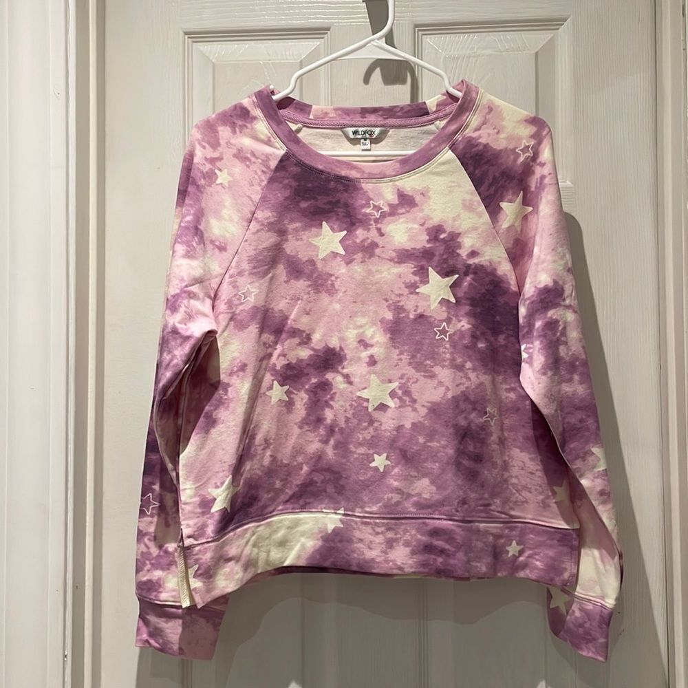 NWT Wildfox sweatshirt Tie Dye stars SZ medium purple